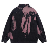 Xituodai Tie Dye Denim Jacket Men Women Loose Harajuku Bomber Outwear Couple Autumn Y2k Vintage Cowboy Coat Spring Autumn 2024