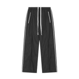 Xituodai Y2K Wide Leg Pants with Side Zips Men Sweatpants Male Loose Casual Sport Red Black Trousers Zipper Split Streetwear