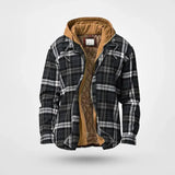 Xituodai Men Winter Jackets Harajuku Plaid Shirts Coats Hooded Zipper Long Sleeve Basic Casual Shirts Jackets European Style Size S-5XL