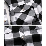 Xituodai Striped Plaid Short-sleeved Shirt Men's Single-breasted Square Collar Cotton Shirts Summer Fashion Casual Camisa Men Chemise 7XL