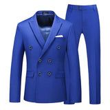 Xituodai Men Casual Boutique Business Double Breasted Suit Coat 3 Piece Set / Solid Color Slim Fit Blazers Jacket Pants Vest Trousers