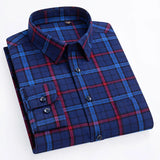 Xituodai High-end Quality Men's Casual Flannel Shirts Pure Cotton Long Sleeve Luxury Regular Fit Leisure Plaid Shirt New Plus Size 6XL