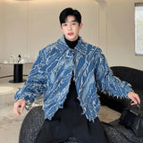 Xituodai Denim Jackets Trend Man Fashion Korean Style Personality Tassel Jean Coat Niche Design Casuall Outerwear Tide New 9C2140