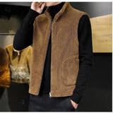 Xituodai Men Fashion Casual Thicken Gilets Winter New Lamb Wool Coat Warm Vest Male Jacket Can Be Worn On Both Sides Sleeveless Waistcoat