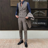 Xituodai 4XL-M Brand Clothing Men's Spring High Quality Business Suit Vest/Male Slim Fit Stripe Double-breasted Blazers Vest Men's Dress