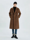 Xituodai High-End Men's Coat 100% Pure Wool Winter Thickened Outerwear Coat Double-Breasted Trendy Coat Fashionable All-Match Trench Coat Xituodai