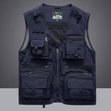 Xituodai Summer Men Unloading Tactical Vest Coat Casual Men&#39;s Photographer Waistcoat Mesh Work Sleeveless Jacket Tools Pocket Vest 5XL