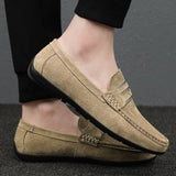 Xituodai  Spring Summer Suede Men Loafers Comfortable Flat Casual Shoes Men Breathable Slip-On Soft Genuine Leather Driving Shoes Moccasin