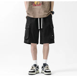 Xituodai 2024 Summer New Five Casual Pants Men'S Casual Fashion Outdoor Beach Pants Loose Multi-Pocket Drawstring Breathable Shorts