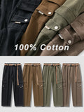 Xituodai Autumn New Cargo Pants Men Multi-Pockets Cotton Casual Wide Pants Male Workwear Loose Straight Trousers Big Size 7XL 8XL