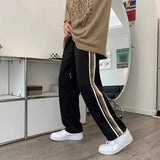 Xituodai  New Arrivals Striped Vintage Green Casual Men Tracksuit Pants All-match Sweatpants Male Baggy Women Straight Long Trousers