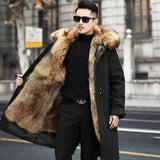 Xituodai  Men's Imitation Fur Liner Winter Warm New Fur One-piece Coat Imitation Mink Fleece Mid-length Fur Coat