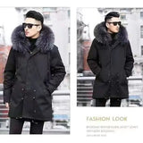 Xituodai  Men's Imitation Fur Liner Winter Warm New Fur One-piece Coat Imitation Mink Fleece Mid-length Fur Coat