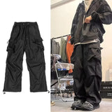 Xituodai  Black Cargo Pants for Men Hip Hop Gray Cargo Trousers Male Red Spring Cotton Loose Casual Streetwear Hip Hop Pocket