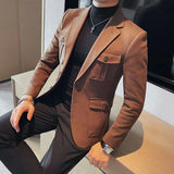 Xituodai  Men's Suit Jackets Single Breasted Male Blazer Gray Fashion 2024 Luxury Designer Menswear Coat Korean Style Clothes Casual