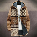 Xituodai Men Jacket Cardigans Coats Printed Native Retro Aztec Graphics Plush Thick Outdoors Fleece Winter Casual Streetwear Clothing Xituodai