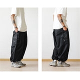 Xituodai Baggy Cargo Pants Men's Wide Leg Trousers Male Oversize Japanese Cropped Ankle-length Pocket Casual Streetwear hip hop