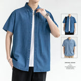 Xituodai Short-sleeved Shirt Men's Casual Workwear Japanese Jacket