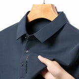 Xituodai 2024 New Spring Lapel Business Casual Polo Shirt Elastic Base Shirt Top Men's Long Sleeve T-shirt