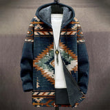 Xituodai Men Jacket Cardigans Coats Printed Native Retro Aztec Graphics Plush Thick Outdoors Fleece Winter Casual Streetwear Clothing Xituodai