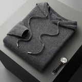 Xituodai Men's One-piece ready-to-wear Hoodie 100% Merino Wool Knitted Sweatshirt Autumn Winter Casual Large Top Long Sleeved