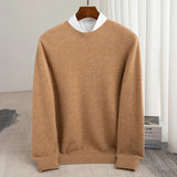 Xituodai Autumn and winter new 100% pure wool men's round neck business casual pullover sweater cashmere bottoming shirt.