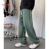 Xituodai High Quality Stripe Plaid Men's Trousers Baggy Straight Fashion Classic Padded Autumn Winter Casual Pants Male Plus Size M-8XL