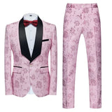 Xituodai Fashion New Men's Casual Boutique Business Wedding Host Flower Color Suits 3 Pcs Set Dress Blazers Jacket Pants Vest Coat