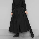 Xituodai 2024 Trendy Gothic Dark Style Loose Cropped Hakama Pants Wide Leg Pants New Large Size Design Sense Samurai Pants Men's Clothing