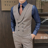 Xituodai 4XL-M Brand Clothing Men's Spring High Quality Business Suit Vest/Male Slim Fit Stripe Double-breasted Blazers Vest Men's Dress