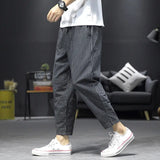 Xituodai Men's Clothing Loose Spring Summer Thin Elastic Waist Pockets Striped Simplicity Handsome Fashion Casual Comfortable Pants Xituodai