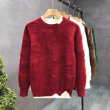 Xituodai Autumn Winter New Fashion Round Neck Long Sleeve Solid Sweaters Men's Clothing Casual All-match Warm Simplicity Knitting Tops