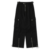 Xituodai Cargo Pants Men Hip Hop Zipper Wide Leg Trousers Male Japanese Oversize Outdoor Loose Casual Bottom Streetwear Pocket