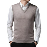 Xituodai New Men's  Business Casual Outer Wear Warm Sleeveless Sweater Vest  Men's Knitted Tops