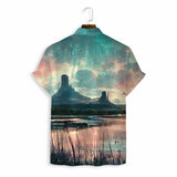 Xituodai 3D Digital Printing Field Landscape Men's Casual Loose Shirt