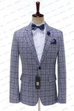 Xituodai 2024 Men's Grey Blue Plaid Business Blazers Jacket Trousers High End Wedding Party Groom Suit 2 Pieces Sets Coat Pants Big Size