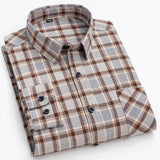 Xituodai Long Sleeve Flannel Plaid Shirts For Men Daily Tops Spring Autumn New 100% Cotton Regular Fit Checkered Casual Shirt Large Size