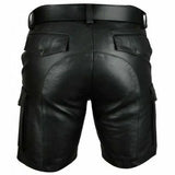 Xituodai Motorcycle Faux Leather Short Pants Male Summer Biker Riding PU Cargo Multi-pockets Men Clothing Shorts shorts men  techwear