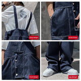 Xituodai American Street Japanese Style Retro Set Denim Suspenders jumpsuit