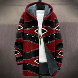 Xituodai Men Jacket Cardigans Coats Printed Native Retro Aztec Graphics Plush Thick Outdoors Fleece Winter Casual Streetwear Clothing Xituodai