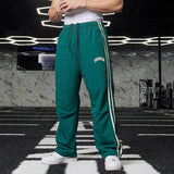 Xituodai Jogger Men's Sweatpants Gym Sports Fitness Splicing Strips Printing Mid Waist Casual Pants  Fashion Men Clothing Wide Leg Pan