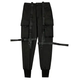 Xituodai Techwear Black Cargo Pants for Men Cargo Trousers Male Japanese Streetwear Hip Hop Spring Ribbon Pocket Harajuku Fashion