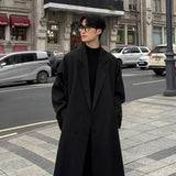 Xituodai Trench Coat Autumn Korean Men's New Fashion Overcoat Male Long Windbreaker Streetwear Trench Men Outerwear Black/Gray/Coffee Xituodai