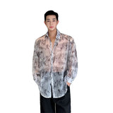 Xituodai Shirt Men Fashion Printed Harajuku Shirt Top Korean Loose Casual Clothes Sun-proof Daily All-match Summer Holiday