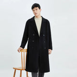 Xituodai High-End Men's Coat 100% Pure Wool Winter Thickened Outerwear Coat Double-Breasted Trendy Coat Fashionable All-Match Trench Coat Xituodai