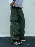 Xituodai Spring Cargo pants New Popular Rice White Multi-pockets Overalls Harajuku stays Men Loose Casual Trousers Straight Mopping Pants