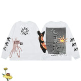 Xituodai Fashion Streetwear Cactus Jack Hoodies Graffiti Printing Sweatshirts High Street Hip Hop  Pullover