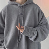 Xituodai Men Pullover Hoodie Korean Style Classic Solid Color Casual Hoodies Oversized Loose Hooded Knitwear Mens Knitted Pullovers