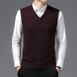 Xituodai New Men's  Business Casual Outer Wear Warm Sleeveless Sweater Vest  Men's Knitted Tops