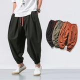 Xituodai New Trendy Men Harem Pants Loose Oversized Style Cotton and Linen High Quality Jogger Sweatpants Casual Male Trousers